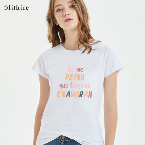 slithice fashion women t-shirts white shirt colorful spanish letter print tshirt camiseta feminina streetwear lady clothes
slithice fashion women t-shirts white shirt colorful spanish letter print tshirt camiseta feminina streetwear lady clothes