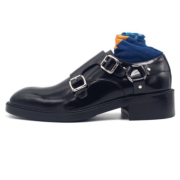 luxury business men office work genuine leather buckle monk strap shoes bright patent leather med heel formal dress shoes, Black
luxury business men office work genuine leather buckle monk strap shoes bright patent leather med heel formal dress shoes, Black