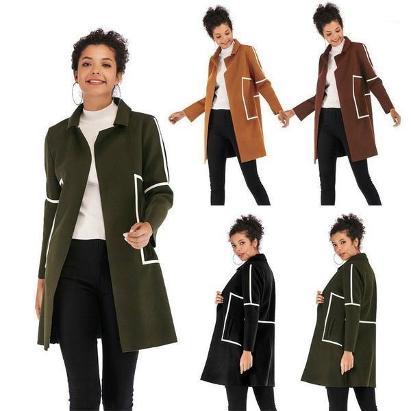 2020 winter loose european and american women's fashion contrast color thick woolen coat female lapel long-sleeved coat female1, Black
2020 winter loose european and american women's fashion contrast color thick woolen coat female lapel long-sleeved coat female1, Black