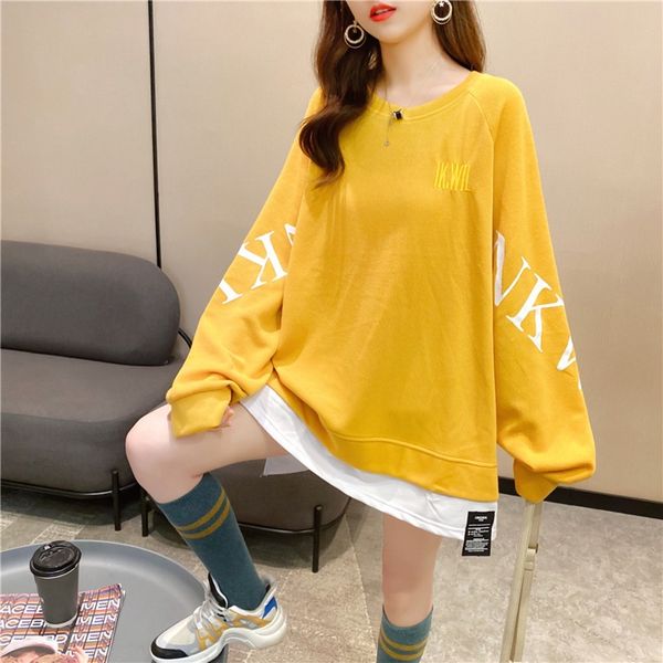 o5c3m autumn new style fake two piece coat sweater coatloose crew neck sweater women chic versatile autumn korean thin and spring color matc, Black
o5c3m autumn new style fake two piece coat sweater coatloose crew neck sweater women chic versatile autumn korean thin and spring color matc, Black