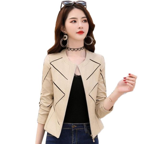 women's leather & faux women jacket spring autumn fashion o-neck slim motorcycle coat lady short soft pu biker plus size 4xl 44, Black
women's leather & faux women jacket spring autumn fashion o-neck slim motorcycle coat lady short soft pu biker plus size 4xl 44, Black