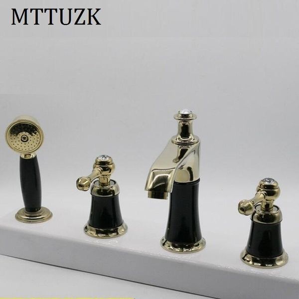 four sets of bathrooms ceramics brass faucet double knobs 4 hole deck mounted sink faucet cold mixer tap
four sets of bathrooms ceramics brass faucet double knobs 4 hole deck mounted sink faucet cold mixer tap