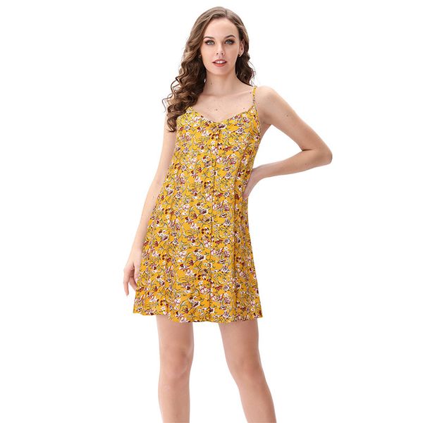 summer dress women floral print sling v neck backless casual dresses lady sleeveless boho button beach mini dress, Black;white
summer dress women floral print sling v neck backless casual dresses lady sleeveless boho button beach mini dress, Black;white
