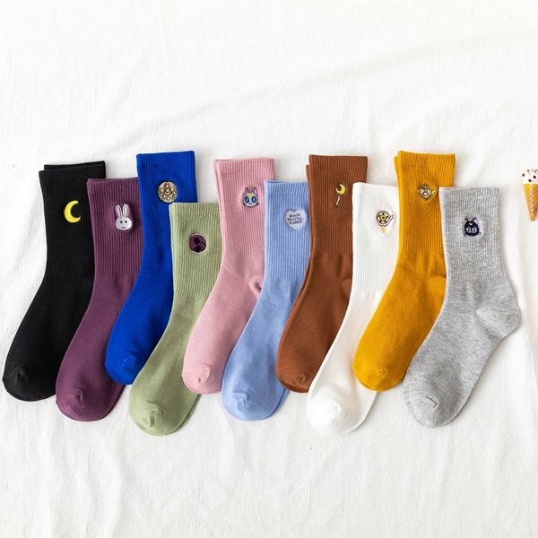 kawaii moon girl funny socks women korean women socks pure cotton lovely embroidery 1 pair streetwear sailor moon q1219, Black;white
kawaii moon girl funny socks women korean women socks pure cotton lovely embroidery 1 pair streetwear sailor moon q1219, Black;white