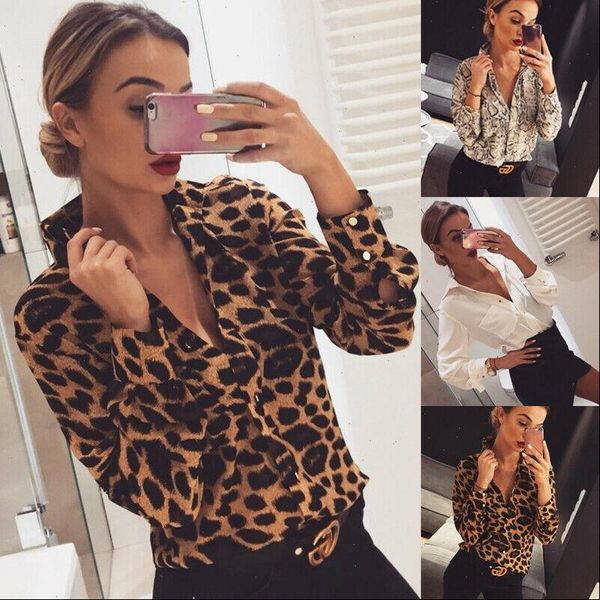 fashion womens leopard snakeskin summer loose button long sleeve v neck casual blouse shirt elegant party female blusas, White
fashion womens leopard snakeskin summer loose button long sleeve v neck casual blouse shirt elegant party female blusas, White