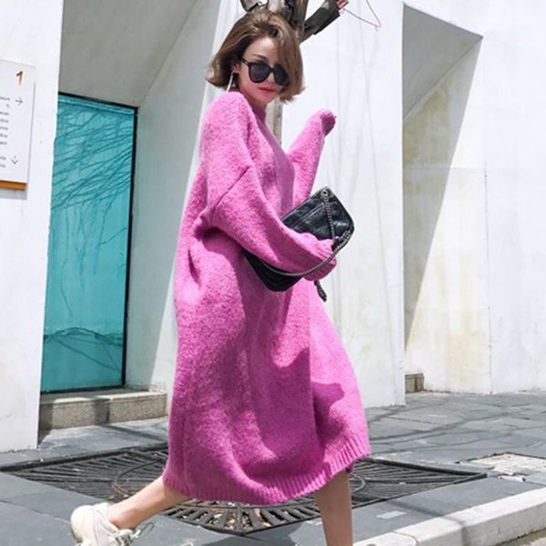 jastie 2020 autumn winter women sweater dress long sleeve o-neck long knitted dresses oversize loose streetwear casual dress1, White;black
jastie 2020 autumn winter women sweater dress long sleeve o-neck long knitted dresses oversize loose streetwear casual dress1, White;black