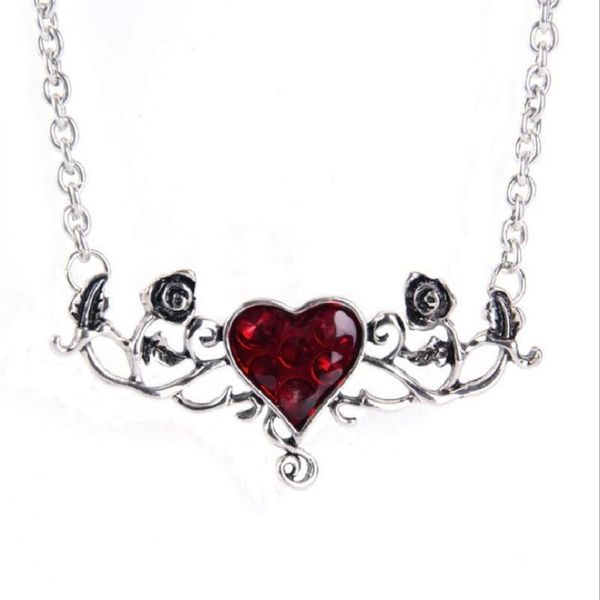 chains vintage goth halloween enamel statement mysterious necklace red rose flower heart retro vampire futurism pendant choker, Silver
chains vintage goth halloween enamel statement mysterious necklace red rose flower heart retro vampire futurism pendant choker, Silver