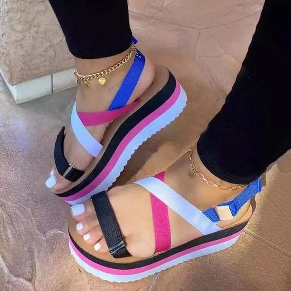 2020 high heel female sandals with platform summer new rainbow thick bottom large size beach shoes woman sandalias de mujer #ic6m, Black
2020 high heel female sandals with platform summer new rainbow thick bottom large size beach shoes woman sandalias de mujer #ic6m, Black