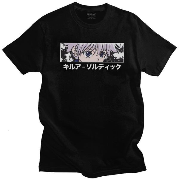 funny men tshirt hxh killua zoldyck t shirt short sleeves pure cotton anime manga tee round neck leisure hunter x hunter t-shirt, White;black 
funny men tshirt hxh killua zoldyck t shirt short sleeves pure cotton anime manga tee round neck leisure hunter x hunter t-shirt, White;black