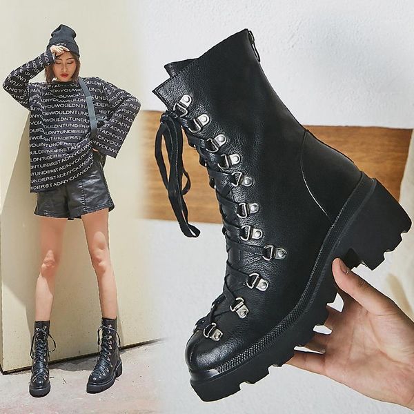 2020 new winter shoes women's ankle boots genuine leather metal decoration motorcycle boots women's bottes femme zapatos mujer1, Black
2020 new winter shoes women's ankle boots genuine leather metal decoration motorcycle boots women's bottes femme zapatos mujer1, Black