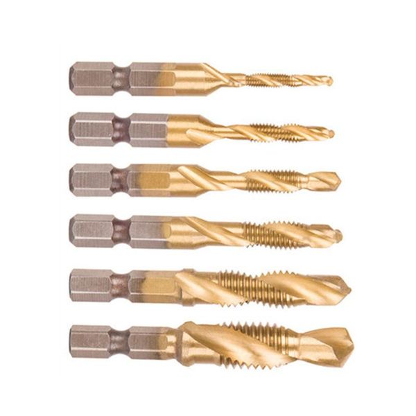 6pcs hss plug self-centering spiral drill bits metric solid hex shank m8 m10 rustproof thread tap set high hardness
6pcs hss plug self-centering spiral drill bits metric solid hex shank m8 m10 rustproof thread tap set high hardness
