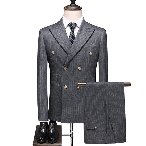 men's suits & blazers double-breasted striped suit gary classic gray wedding 3 stylish slim clothing homme mariage business, White;black
men's suits & blazers double-breasted striped suit gary classic gray wedding 3 stylish slim clothing homme mariage business, White;black