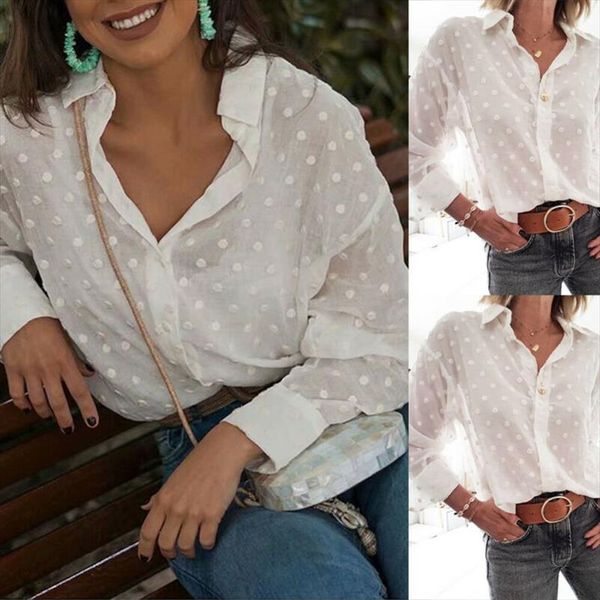 women autumn blouses polka dot shirts office lady loose long sleeve turn down collar shirts fashion women buttons blouses, White
women autumn blouses polka dot shirts office lady loose long sleeve turn down collar shirts fashion women buttons blouses, White