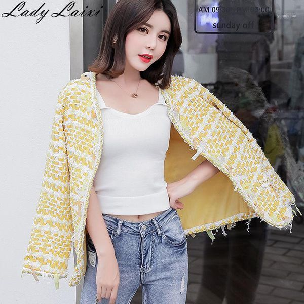 2018 autumn winter fashion tweed jacket yellow jacket outerwear long sleeve casual coats jackets1, Black;brown
2018 autumn winter fashion tweed jacket yellow jacket outerwear long sleeve casual coats jackets1, Black;brown