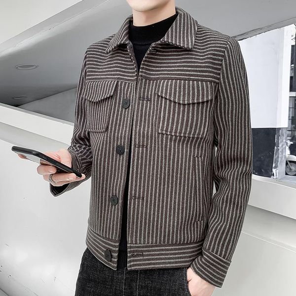 men's jackets uyuk winter fashion wear large pocket design jacket short style stripe d lapel coat hombre homme clothes, Black;brown
men's jackets uyuk winter fashion wear large pocket design jacket short style stripe d lapel coat hombre homme clothes, Black;brown