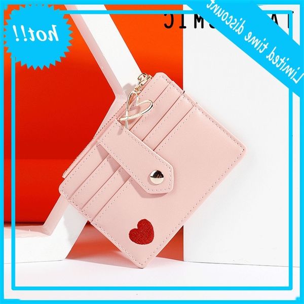 yueqiankai korean version pocket card heart type embroidered small fashion multi function women's zero wallet, Red;black
yueqiankai korean version pocket card heart type embroidered small fashion multi function women's zero wallet, Red;black