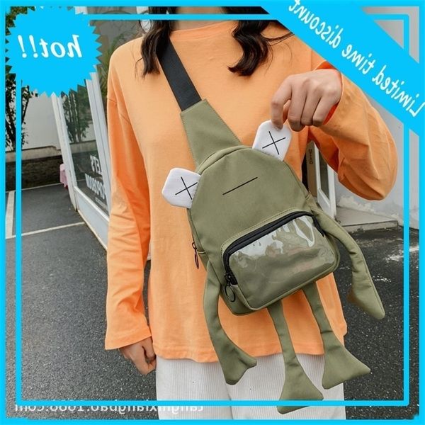 nylon cute chest women 2020 new korean cartoon frog messenger bag leisure personality student backpack
nylon cute chest women 2020 new korean cartoon frog messenger bag leisure personality student backpack