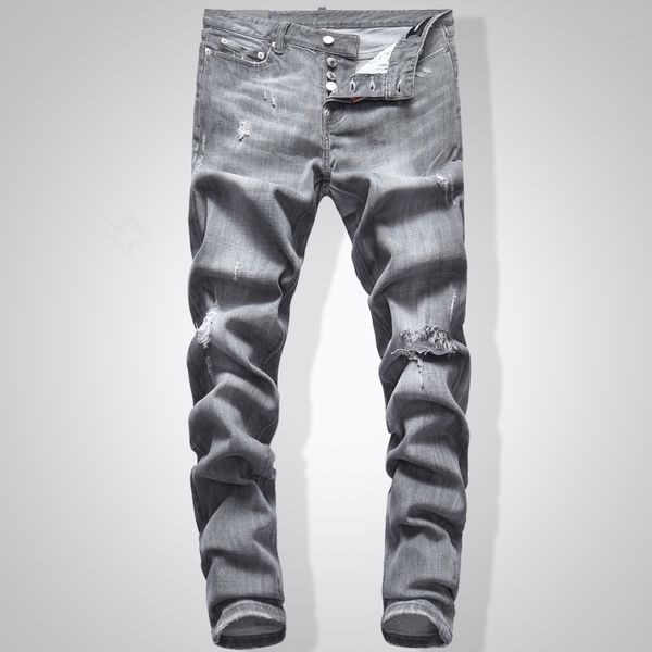 grey jeans men slim fit denim solid color hip hop streetwear biker jeans 744#, Blue
grey jeans men slim fit denim solid color hip hop streetwear biker jeans 744#, Blue