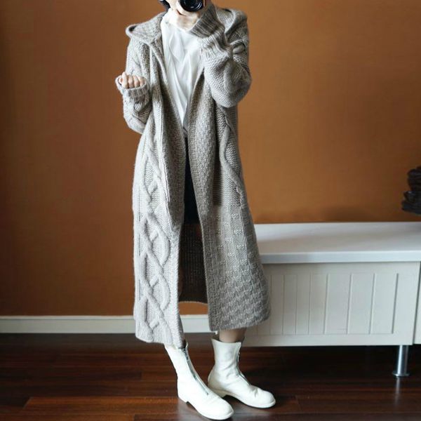 winter korean boho vintage office lady casual plus size women loose knitted cardigan thick hooded plain gray overcoat sweaters c1024, White
winter korean boho vintage office lady casual plus size women loose knitted cardigan thick hooded plain gray overcoat sweaters c1024, White