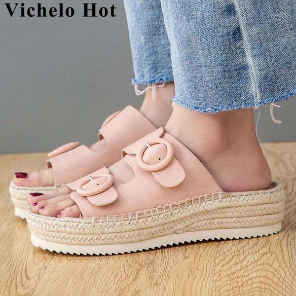 vichelo genuine leather slip on mules buckle belt straw decoration peep round toe flat platform party vocation sandals l651, Black
vichelo genuine leather slip on mules buckle belt straw decoration peep round toe flat platform party vocation sandals l651, Black