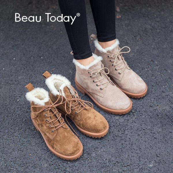 beautoday wool snow boots women genuine leather round toe lace-up platform winter ladies ankle length shoes handmade 03281 y200115, Black
beautoday wool snow boots women genuine leather round toe lace-up platform winter ladies ankle length shoes handmade 03281 y200115, Black