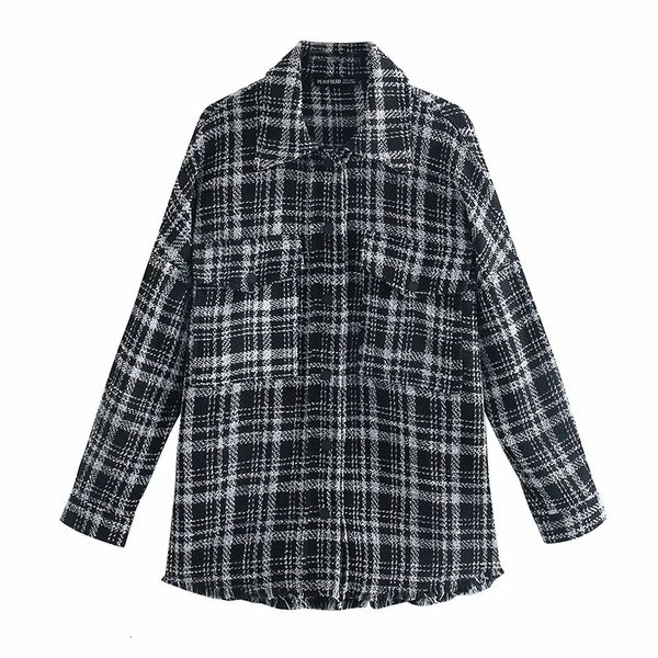 2021 new stylish pockets black plaid tweed jackets women fashion lapel collar side vents coat female chic outerw, Black;brown
2021 new stylish pockets black plaid tweed jackets women fashion lapel collar side vents coat female chic outerw, Black;brown