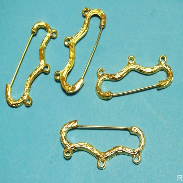 100pcs safety pin with 3 loops gold - color /silver plated brooch pin for charms 201009, Gray
100pcs safety pin with 3 loops gold - color /silver plated brooch pin for charms 201009, Gray