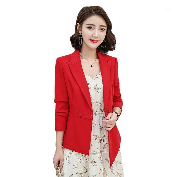 office red small suit jacket female new temperament korean slim slim long-sleeved blazer 2020 women's suit business jacket1, White;black
office red small suit jacket female new temperament korean slim slim long-sleeved blazer 2020 women's suit business jacket1, White;black