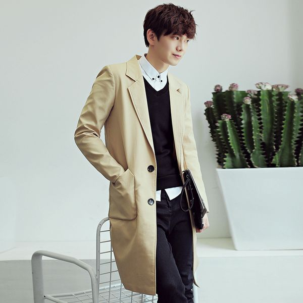 men's korean slim trend 2020 medium length windbreaker handsome coat thin jacket spring and autumn wear, Tan;black
men's korean slim trend 2020 medium length windbreaker handsome coat thin jacket spring and autumn wear, Tan;black