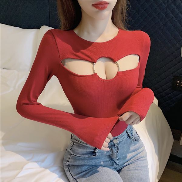 autumn 2020 new hollow circle long sleeve bottoming shirt slim crew neck short t-shirt for women
autumn 2020 new hollow circle long sleeve bottoming shirt slim crew neck short t-shirt for women