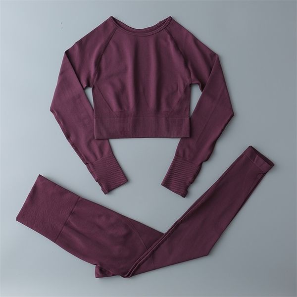 women's long sleeve fitness suit two piece sets for women crop and leggings set gym clothing workout clothes cold activewear 220217
women's long sleeve fitness suit two piece sets for women crop and leggings set gym clothing workout clothes cold activewear 220217