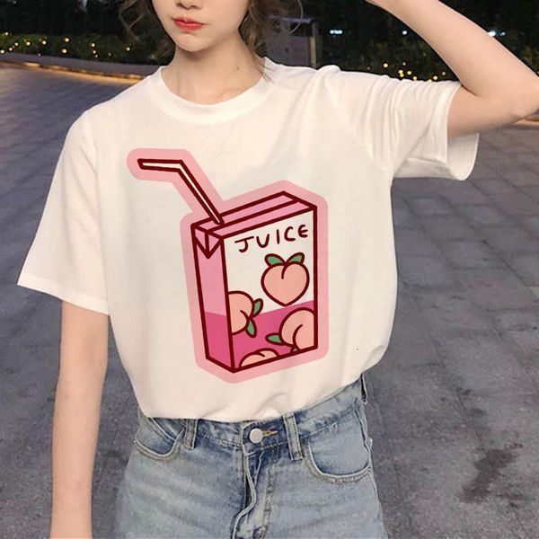 women's t-shirt cartoon peach juice japanese rock basic o-neck t-shirt ladies harajuku kawaii pink summer casual, White
women's t-shirt cartoon peach juice japanese rock basic o-neck t-shirt ladies harajuku kawaii pink summer casual, White