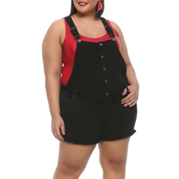 4xl plus size jumpsuit women solid colour pocket denim playsuit femme casual overalls rompers summer button shorts jumpsuit q30, Black;white
4xl plus size jumpsuit women solid colour pocket denim playsuit femme casual overalls rompers summer button shorts jumpsuit q30, Black;white