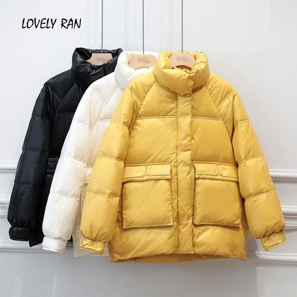 women's winter down jacket parkas light thick loose zipper pocket stand collar warm female korean casual lady outwear 201103, Black
women's winter down jacket parkas light thick loose zipper pocket stand collar warm female korean casual lady outwear 201103, Black