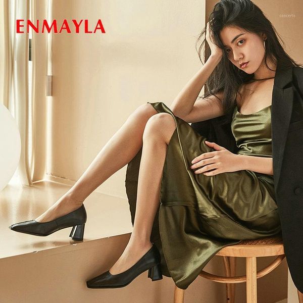 enmayla genuine leather pumps women shoes basic square heel casual square toe slip-on high heels fashion shallow mules 34-401, Black
enmayla genuine leather pumps women shoes basic square heel casual square toe slip-on high heels fashion shallow mules 34-401, Black