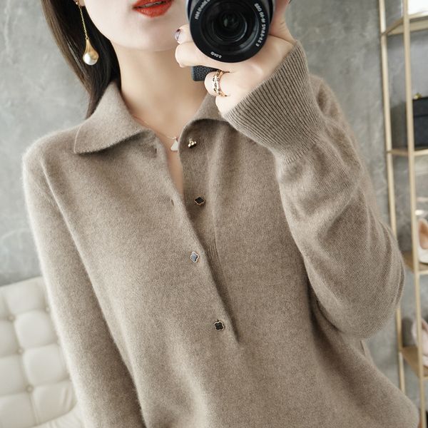 cashmere sweater women 2021 winter new 100% wool turn-down collar sweater casual knitwear plus size solid color loose ladies top, Black
cashmere sweater women 2021 winter new 100% wool turn-down collar sweater casual knitwear plus size solid color loose ladies top, Black