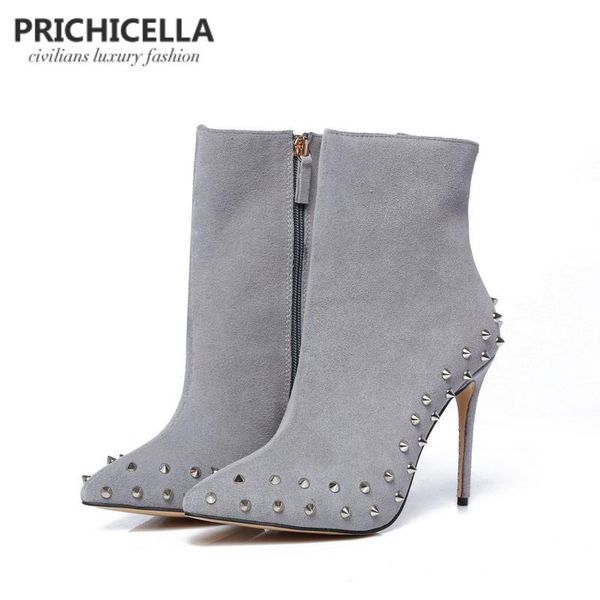 boots prichicella genuine leather grey suede pointed toe studded 10cm thin heels ankle size34-42, Black
boots prichicella genuine leather grey suede pointed toe studded 10cm thin heels ankle size34-42, Black