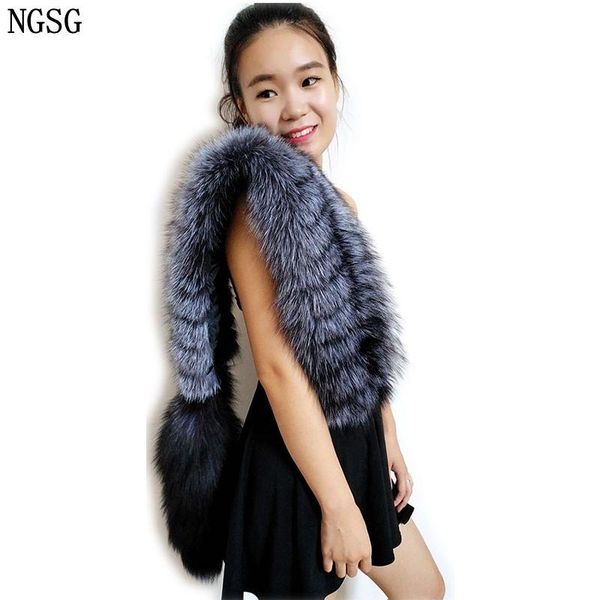 scarves genuine silver fur scarf natural gray stripe tail women winter party shawl wrap christmas birthday gift, Blue;gray
scarves genuine silver fur scarf natural gray stripe tail women winter party shawl wrap christmas birthday gift, Blue;gray