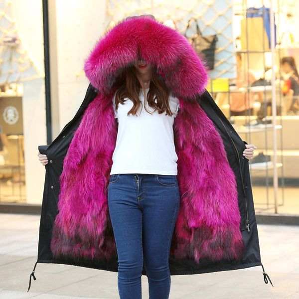 trend-setter winter naturl fur parkas for women raccoon fur hood long jacket and coat 201028, Black
trend-setter winter naturl fur parkas for women raccoon fur hood long jacket and coat 201028, Black