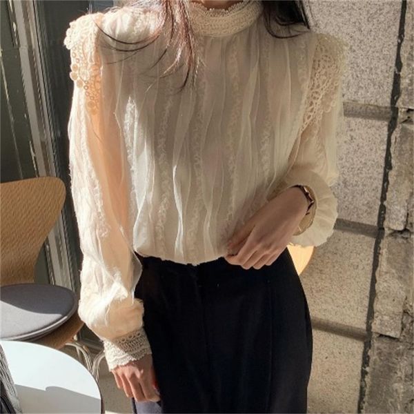 2021 new chiffon fashionable solid shirts jungle mesh puff sleeve women's blouse office lady autumn spring 2k64, White
2021 new chiffon fashionable solid shirts jungle mesh puff sleeve women's blouse office lady autumn spring 2k64, White