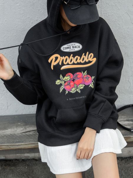 dazy tomato & slogan graphic kangaroo pocket drop shoulder drawstring hoodie w6u9#, White;black
dazy tomato & slogan graphic kangaroo pocket drop shoulder drawstring hoodie w6u9#, White;black
