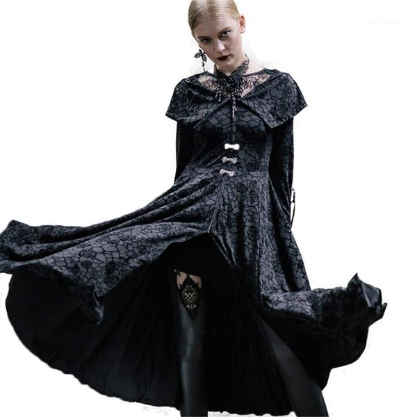 women's trench coats punk priestess long dress roses flocking witch gothic variable hooded robes women outerwear coat1, Tan;black
women's trench coats punk priestess long dress roses flocking witch gothic variable hooded robes women outerwear coat1, Tan;black