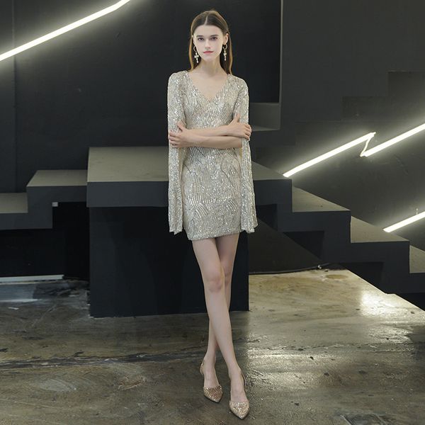 bling short evening dress winter long sleeves v neck sequins knee length ladies catwalk party wear in stock robe de soirée, Black;red
bling short evening dress winter long sleeves v neck sequins knee length ladies catwalk party wear in stock robe de soirée, Black;red