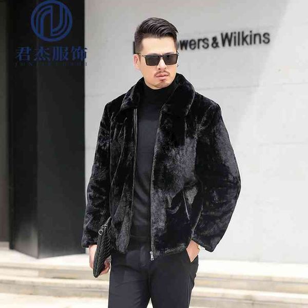 new high imitation mink plush men's coat middle-aged and elderly dad's leather jacket, Black;brown
new high imitation mink plush men's coat middle-aged and elderly dad's leather jacket, Black;brown