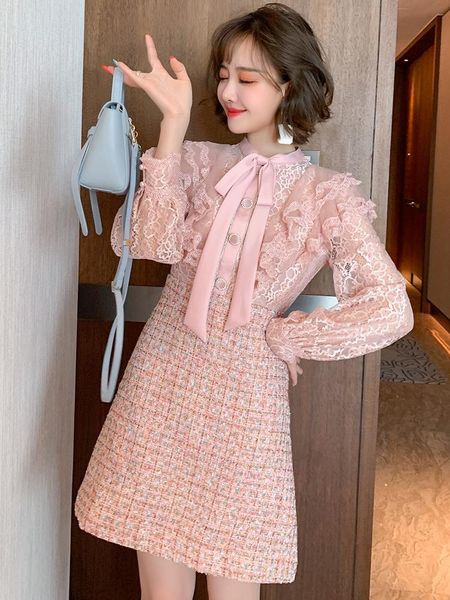 women's tracksuits butterfly lace lotus leaf stitching tweed high waist dress wear 2021 autumn, Gray
women's tracksuits butterfly lace lotus leaf stitching tweed high waist dress wear 2021 autumn, Gray