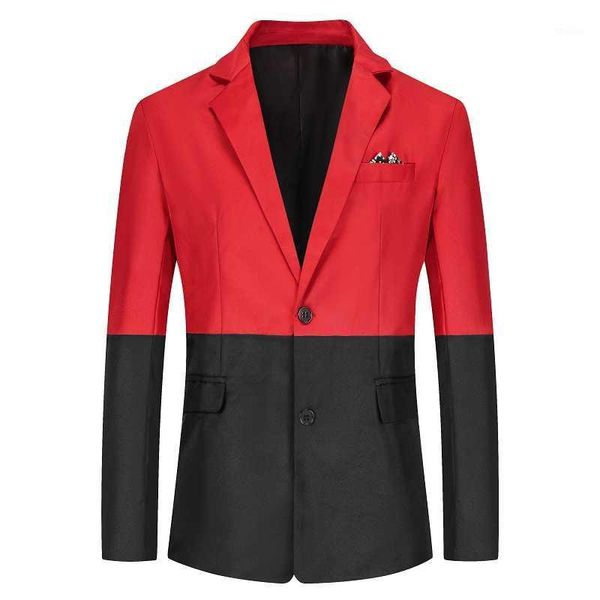 men's suits & blazers men blazer large size loose single breasted patchwork suit with pocket for business casual homme1, White;black
men's suits & blazers men blazer large size loose single breasted patchwork suit with pocket for business casual homme1, White;black