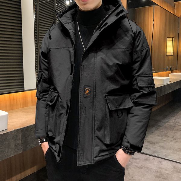 men's 2020 new winter sports jacket korean trend bread down clothing tooling thickened cotton padded, Black
men's 2020 new winter sports jacket korean trend bread down clothing tooling thickened cotton padded, Black