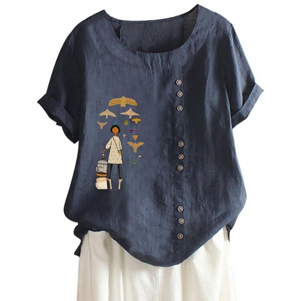 women blouses o neck short sleeve cartoon girl print buttons cotton linen vintage blusas elegantes de mujer 2021 short sleeve blusa, White
women blouses o neck short sleeve cartoon girl print buttons cotton linen vintage blusas elegantes de mujer 2021 short sleeve blusa, White