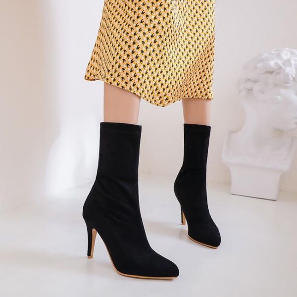 boots 2021 plus size 32-48 women fetish sock 10cm high heels stiletto purple yellow neon green ankle booties peach shoes, Black
boots 2021 plus size 32-48 women fetish sock 10cm high heels stiletto purple yellow neon green ankle booties peach shoes, Black