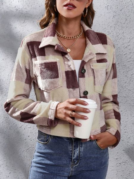 buffalo plaid print flannel jacket u3h8#, Black;brown
buffalo plaid print flannel jacket u3h8#, Black;brown